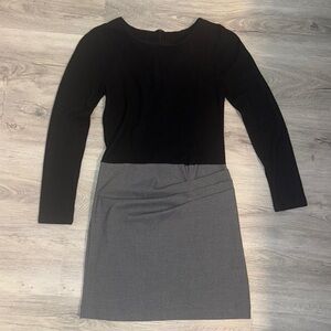 Black and Gray Long Sleeve Dress
